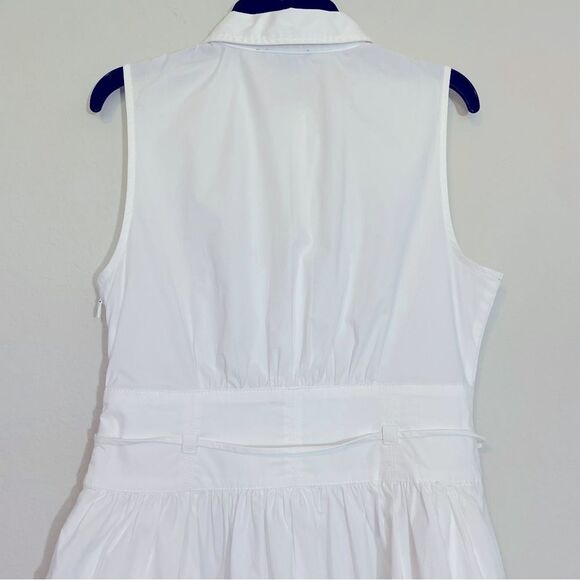 J Crew NWT Fitted Waist Shirt Dress in Cotton Poplin Size 2 in White | Belted - Picture 10 of 14